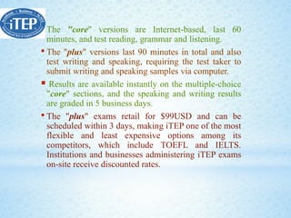 Itep Writing Examples iTEP | PPTX