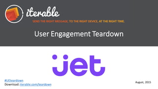 User	
  Engagement	
  Teardown
August,	
  2015
#UEteardown
Download:	
  iterable.com/teardown
 