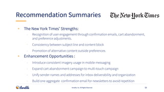 59
Recommendation Summaries
Iterable, Inc. All Rights Reserved
• The New York Times’ Strengths:
• Recognition of user enga...