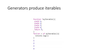 Generators produce iterables
 