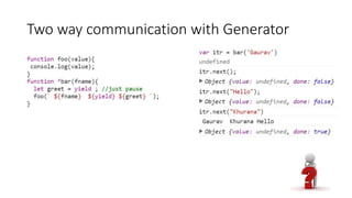 Two way communication with Generator
 