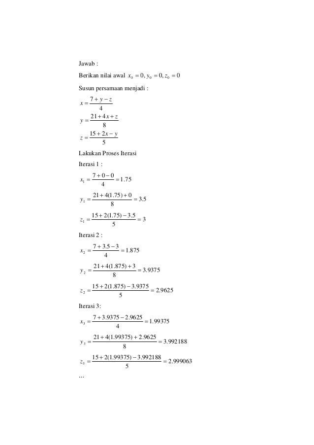 Iterasi Gauss Seidel
