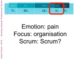 Emotion: pain
Focus: organisation
Scrum: Scrum?
 