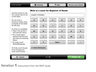 Iteration 1 Instructions from the NIST study.
 