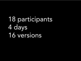 18 participants
4 days
16 versions
 