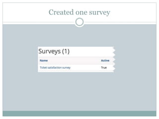 Created one survey
 
