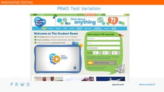 @paulrouke #elitecamp2015
PRWD Test Variation
INNOVATIVE TESTING
 