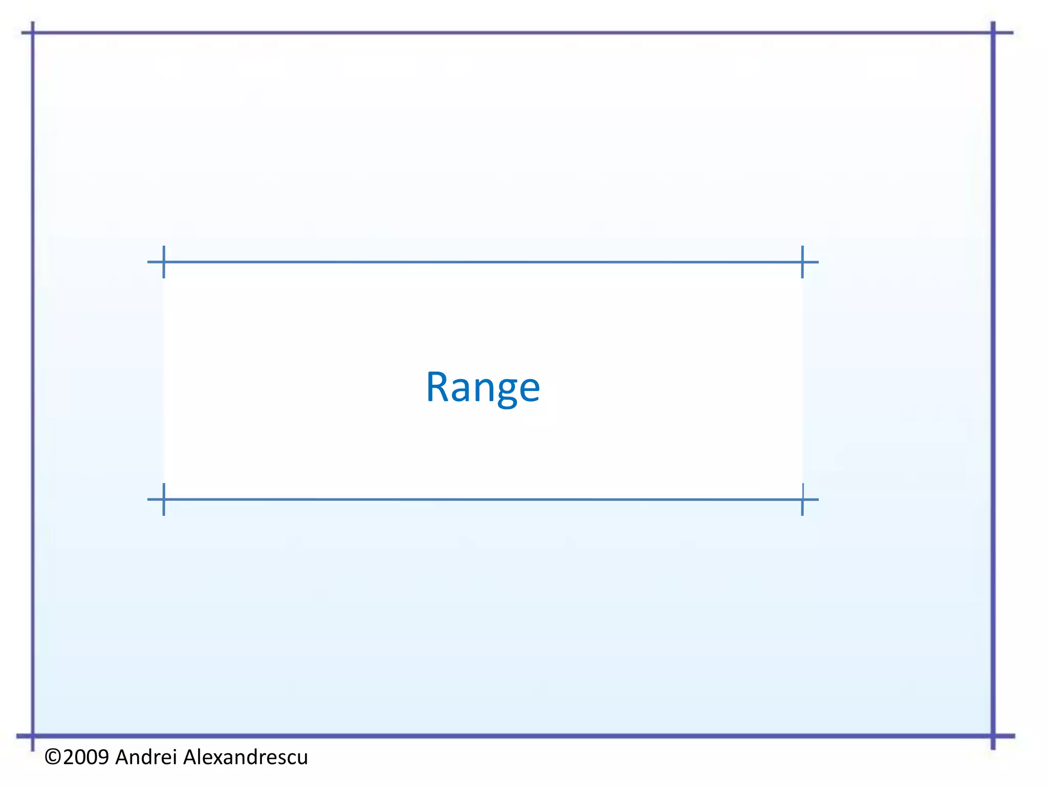 Range




©2009 Andrei Alexandrescu
 