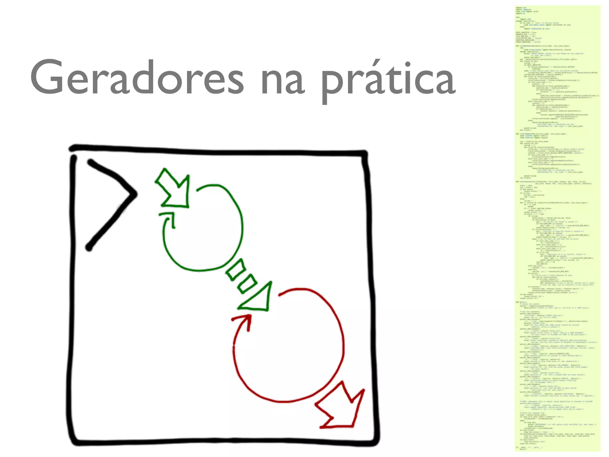 Geradores na prática




                       @ramalhoorg
 