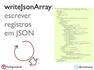 writeJsonArray:
escrever
registros
em JSON



                  @ramalhoorg
 