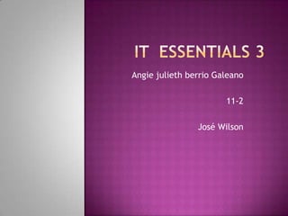 IT  ESSENTIALS 3 Angie julieth berrio Galeano 11-2  José Wilson 