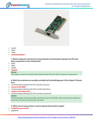 IT Essentials (Version 7.0) - ITE Chapter 1 Exam Answers | PDF
