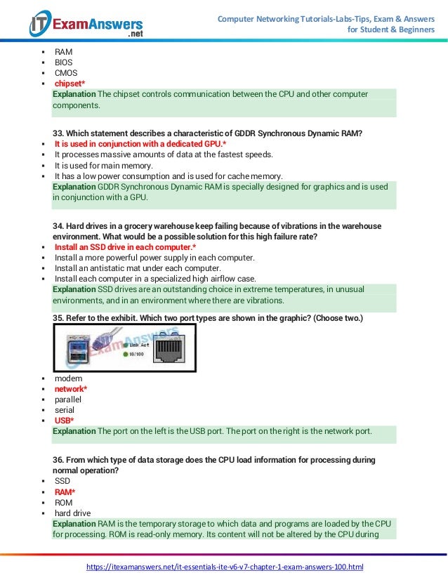 Cisco It Essentials Exam Answers Chapter 1