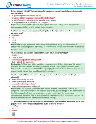 Computer Ite IT Essentials (Version 7.0) - ITE Chapter 3 Exam Answers | PDF