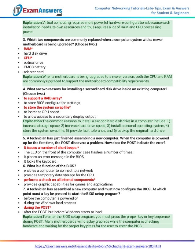 It Essentials Version 7 0 Ite Chapter 3 Exam Answers