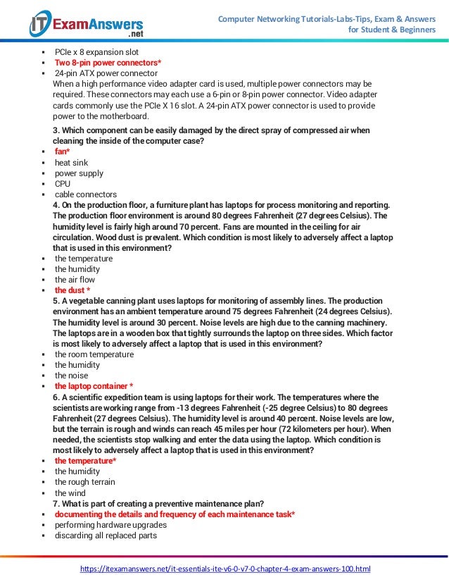 Cisco It Essentials Chapter 4 Exam Answers