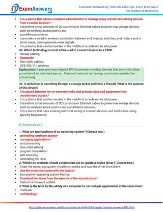 IT Essentials (Version 7.0) - ITE Chapter 5 Exam Answers | PDF