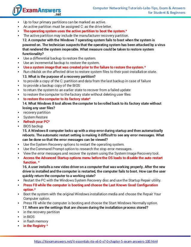 It Essentials 7.0 Chapter 5 Exam