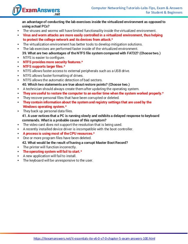 It Essentials 7.0 Chapter 5 Exam