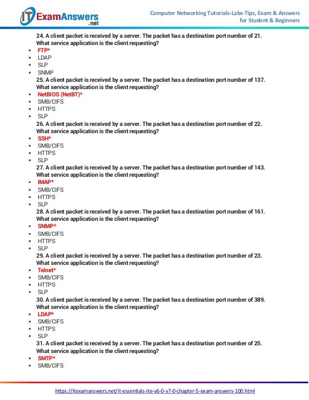 It Essentials Version 7 0 Ite Chapter 5 Exam Answers
