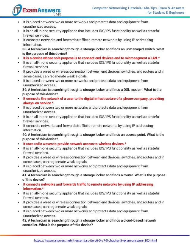 It Essentials 7.0 Chapter 5 Exam