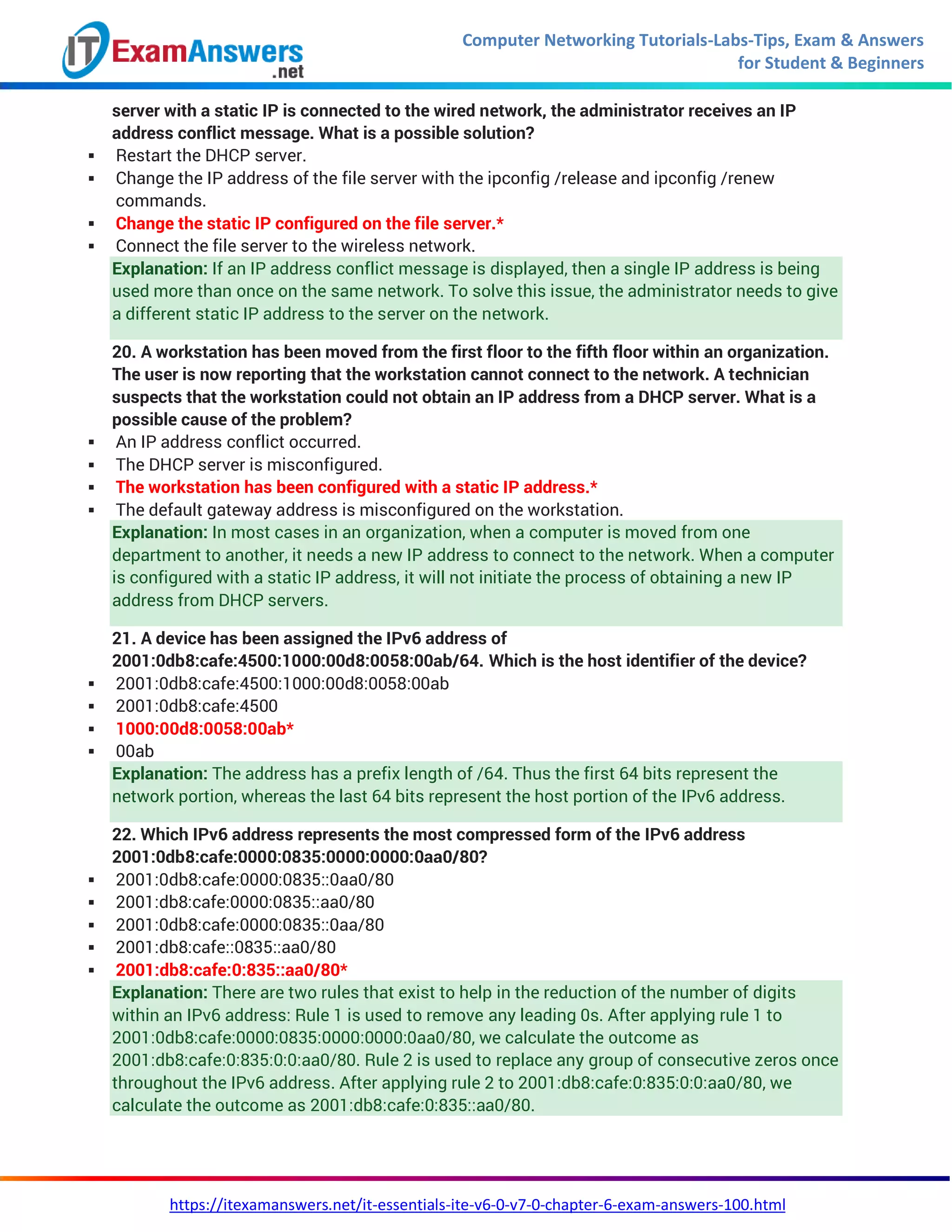 It essentials version 7 0 ite chapter 6 exam answers pdf
