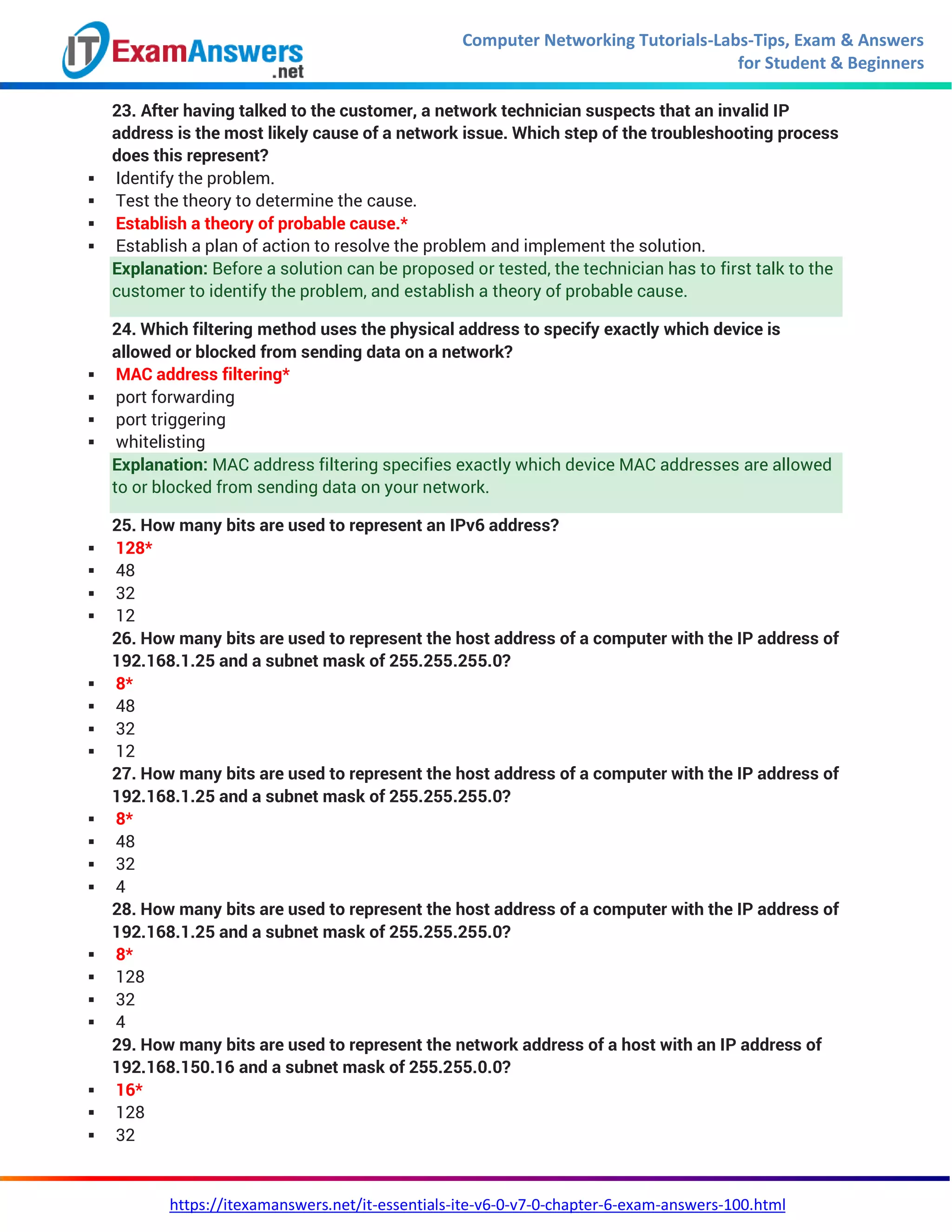 IT Essentials (Version 7.0) - ITE Chapter 6 Exam Answers | PDF