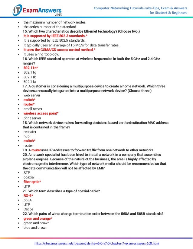 Ite Chapter 8 Exam Answers