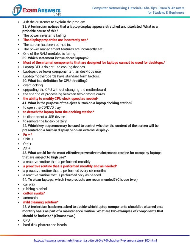 It Essentials 7.0 Chapter 1 Exam Answers