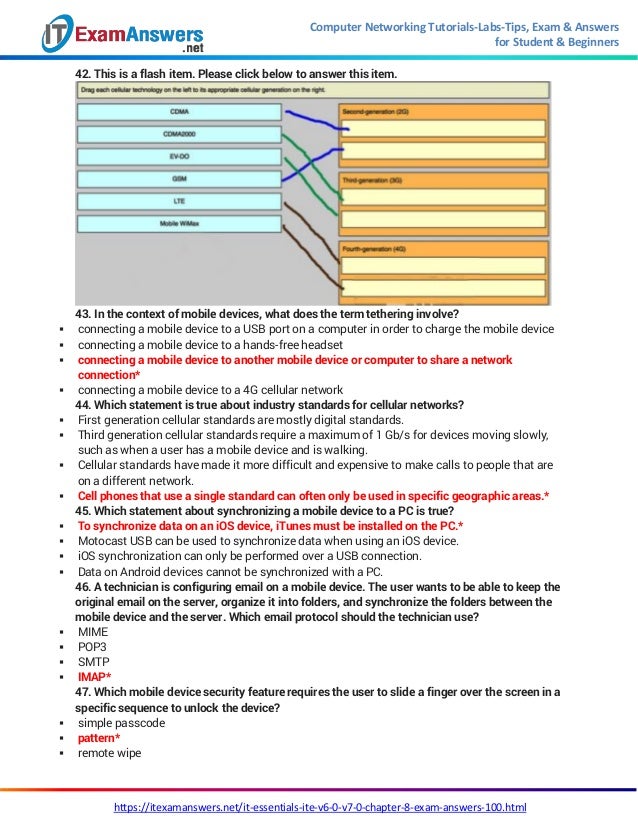 Ite Chapter 8 Exam Answers