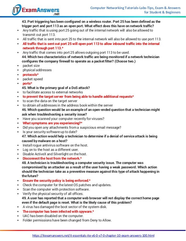 Cisco It Essentials Chapter 1 10 Final Exam Answers