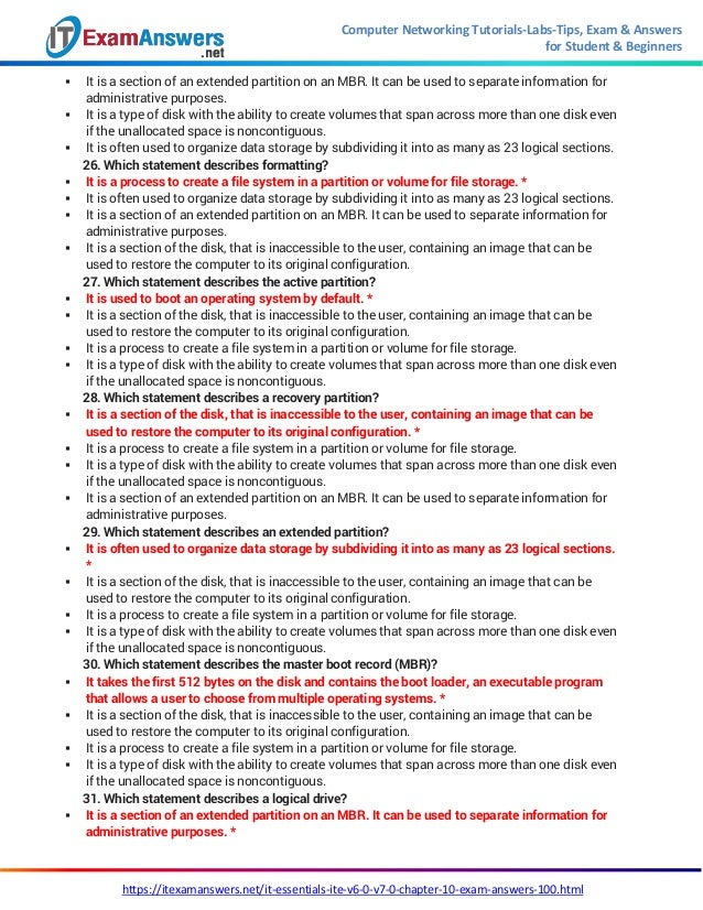 Cisco It Essentials Chapter 1 10 Final Exam Answers