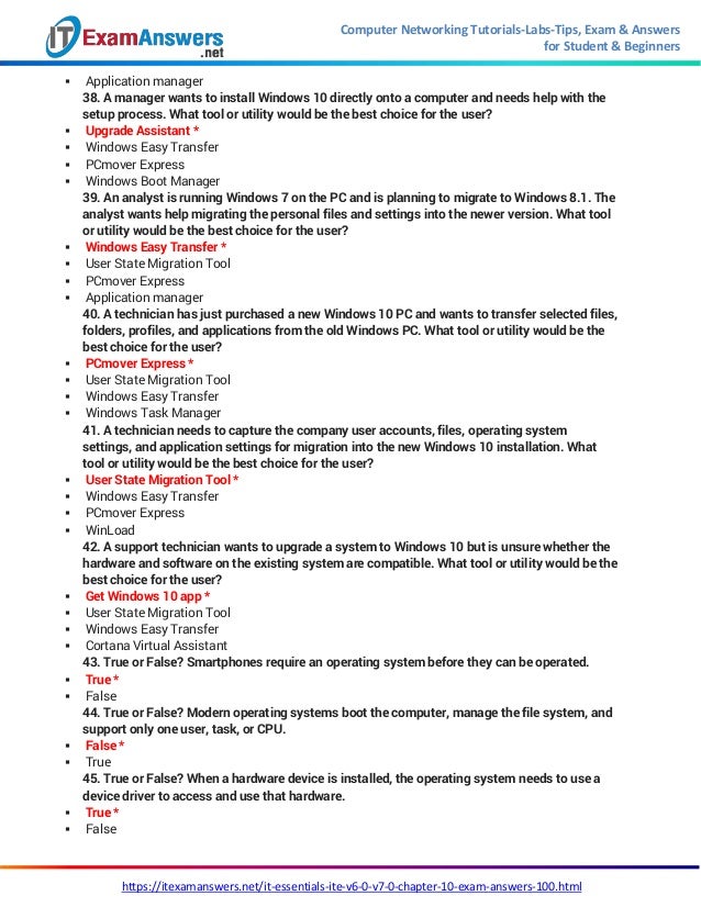 Cisco It Essentials Chapter 1 10 Final Exam Answers