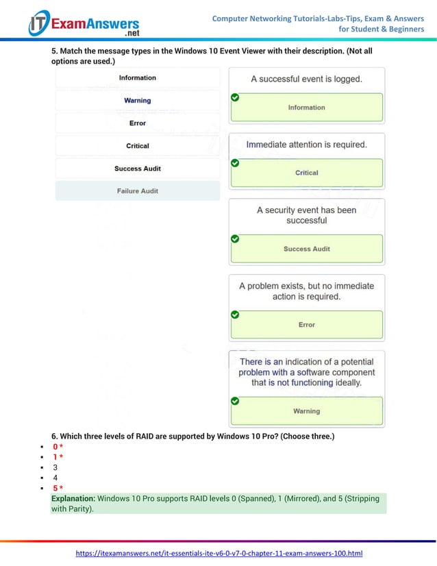It essentials version 7 0 ite chapter 11 exam answers pdf