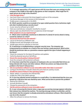 Computer Ite IT Essentials (Version 7.0) - ITE Chapter 12 Exam Answers | PDF