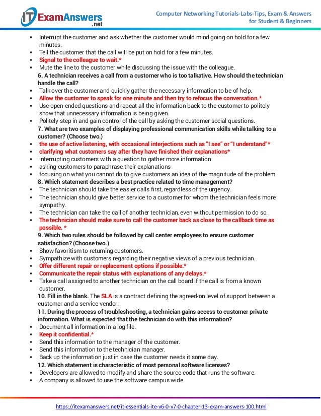 Cisco It Essentials Chapter 13 Exam Answers