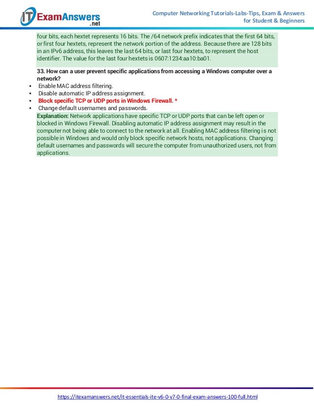 It Essentials Version 6.00 Final Exam