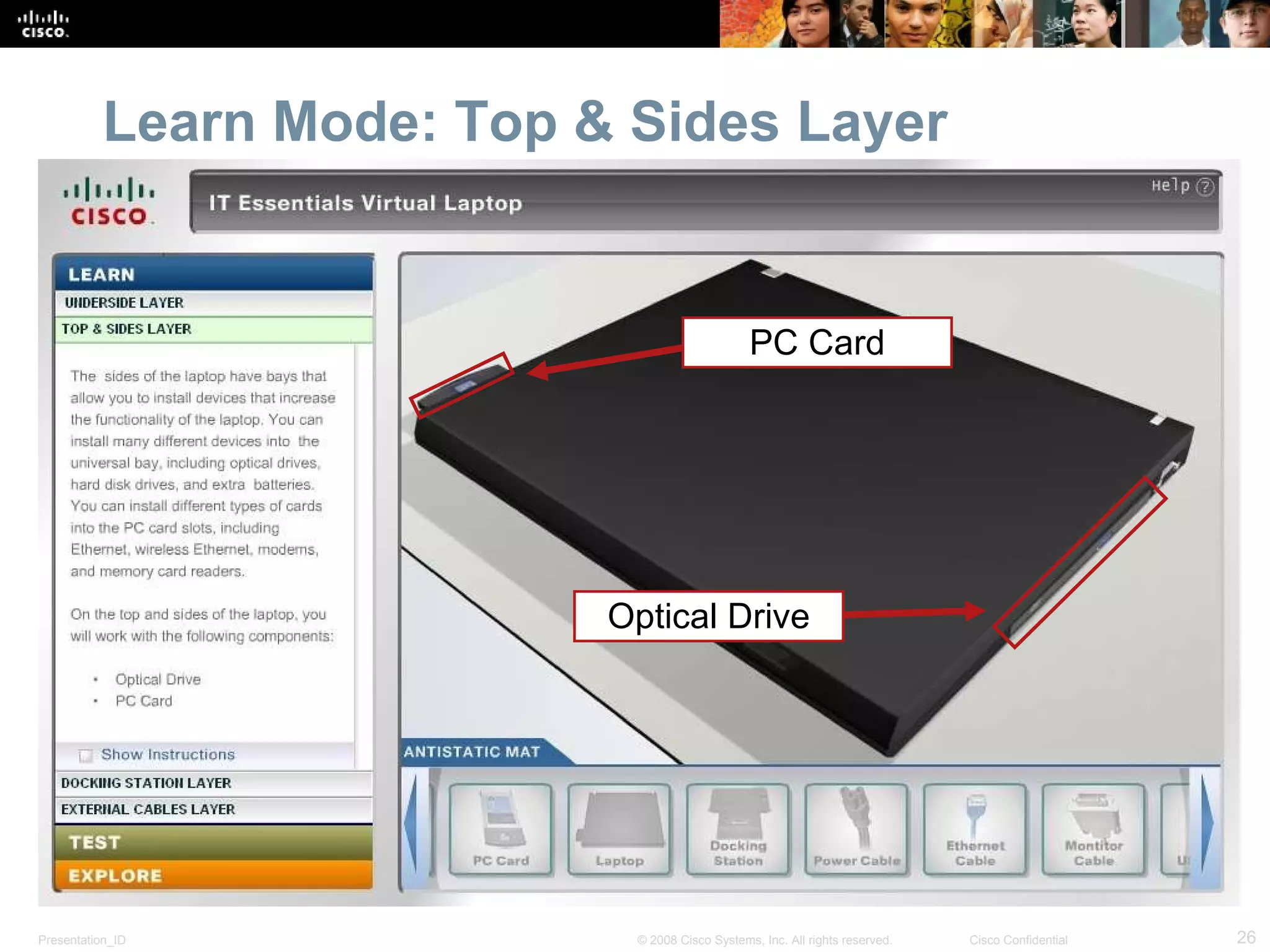 Learn Mode: Top & Sides Layer Optical Drive PC Card 