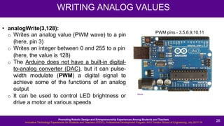 Analog Write Command Arduino Advance Arduino 2: sensors and its daily use | PPTX