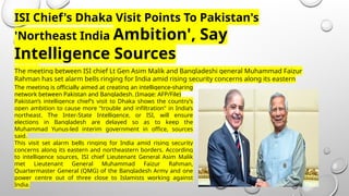 INDIA’S RELATION WITH BANGLADESH-PRESENT STATUS AND ROLE OF BSF IN INDO ...