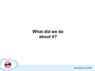 What did we do
about it?
 