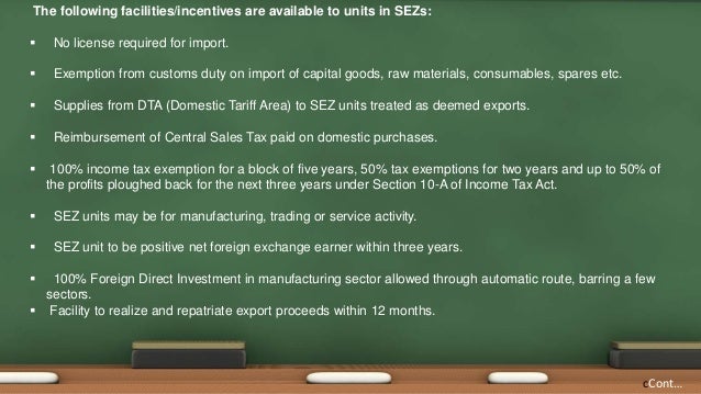 raw materials tax exemptions Schemes Promotional II Export