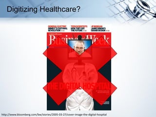 Digitizing Healthcare?
http://www.bloomberg.com/bw/stories/2005-03-27/cover-image-the-digital-hospital
 