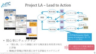 Copyright © 2020 Advanced IT Consortium to Evaluate, Apply and Drive All Rights Reserved.
Project LA – Lead to Action
• 関心...