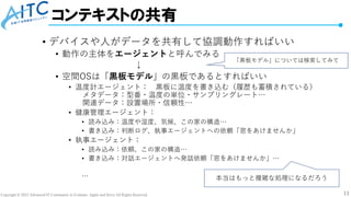 Copyright © 2023 Advanced IT Community to Evaluate, Apply and Drive All Rights Reserved. 11
コンテキストの共有
• デバイスや人がデータを共有して協調動...