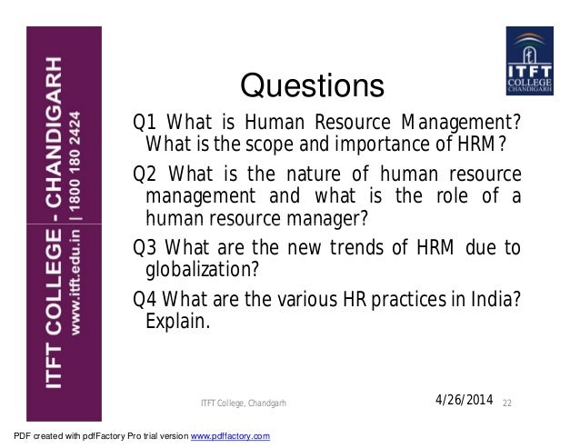 Nature And Scope Of Human Resource Management Nature And Scope Of Human Resource Management