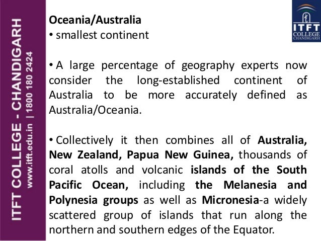 Itft Continents And Oceans Of World