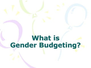 Itft gender budgeting