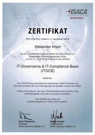 IT-Governance & IT-Compliance Basic (ITGCB)  ITGCB_160716