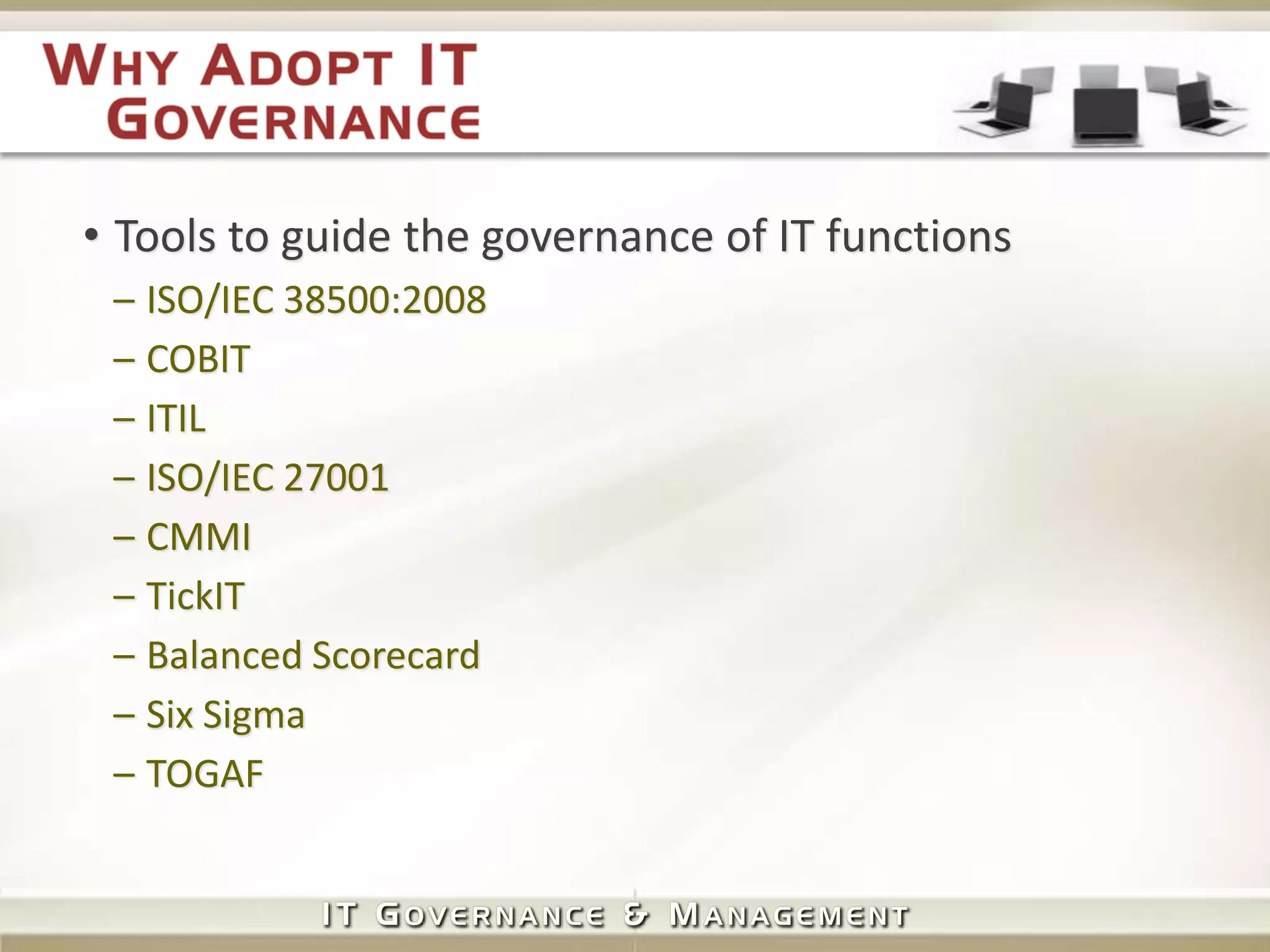 IT Governance Vs IT Management Presentation V0.1 | PPTX